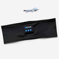 Masque de sommeil en bandeau Bluetooth noir et son câble de recharge USB